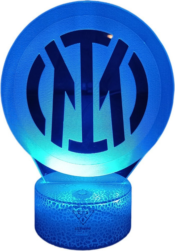 Escudo Inter De Milán En Lampara Led Ilusión 3d 7 Colores 