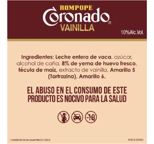 Rompope Coronado Vainilla 4 L Msi