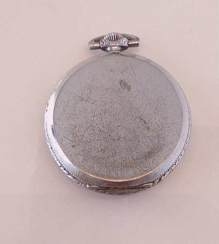 Reloj De Bolsillo Perudi, Funcionando Controlado Metal Suizo Plateado (Usado)