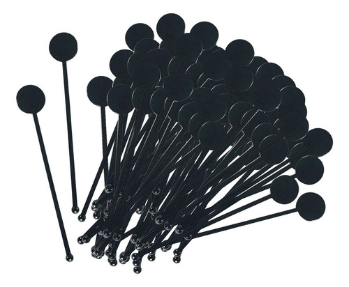 4 X 100 Agitadores De Café, Paletas Para Mezclar, Negro