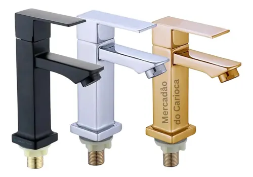 Torneira Banheiro Luxo Metal Cromada Preto Dourado Prata
