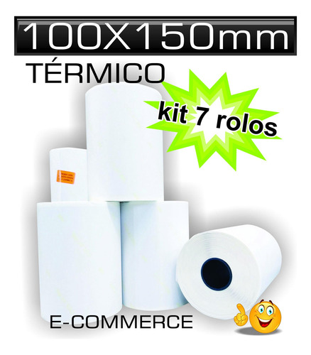 Etiqueta 100x150 ( 10x15 ) Térmica Mercado Envios - 7 Rolos
