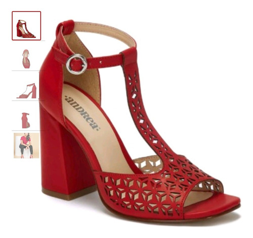 Zapato Dama Tacon 10cm Sintetico Rojo 324-7006 Andrea