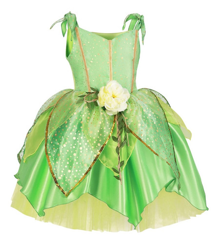 Vestido De Princesa Tinker Bell Para Niña Disfraz De Elfo