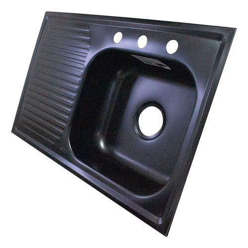 Tarja Empotrar Acero Inox 80x50 Izquierda Negro Cocina Lujo