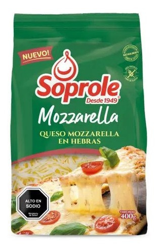 Queso Mozzarela En Hebras  Saprole 400gr(2uni)super