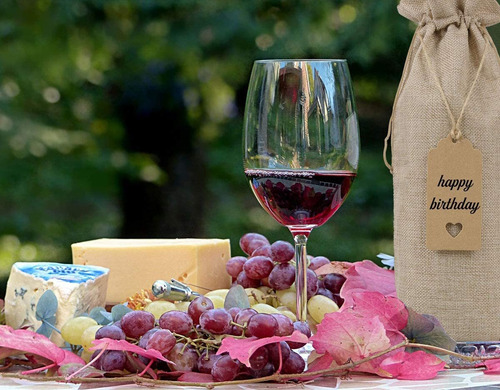 Keniot - Bolsas De Arpillera Para Botella De Vino, Con Cordó
