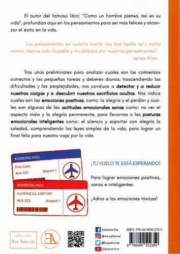 El camino a la felicidad: Para lograr emociones positivas, sanas e inteligentes, de Allen, James. Editorial Ediciones Librería Argentina, tapa blanda en español, 2022