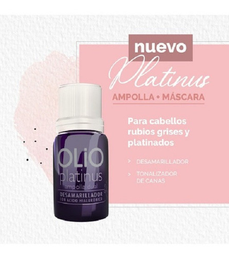 3 Ampollas Olio Platinus Desamarillador Rubios Grises 18ml.