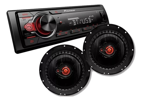 Combo Stereo Pioneer Mvh-s215bt Usb + Parlantes 6,5'' !!