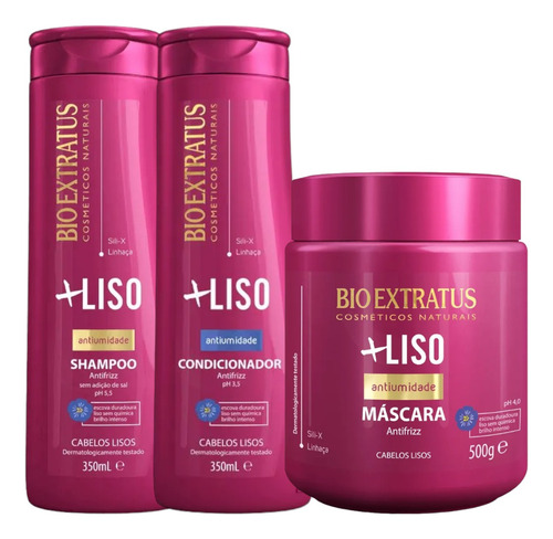 Kit Mais Liso Shampoo Condicionador 350ml 1 Máscara 500ml