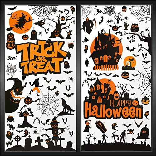 98 Pcs Halloween Window Clings Decals For Glass Rc2jc