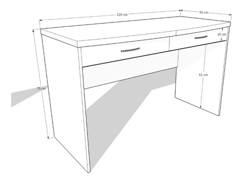 Imagen 2 de 10 de Escritorio Con Cajones Moderno Madera Lacada Ref: Noosa