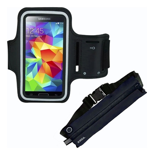 Brazalete Runner Correr Porta Celulares + Riñonera Neopren