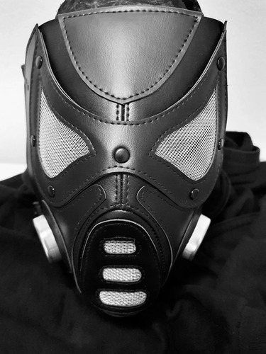 Máscara Cyber Punk Eco Cuero Amarillo Halloween Fiestas Rg Negro Mascara Gas Cyberpunk