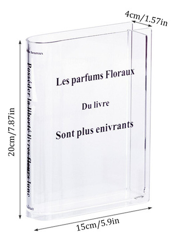 Florero De Libro Transparente Florero De Libro De Acrílico F