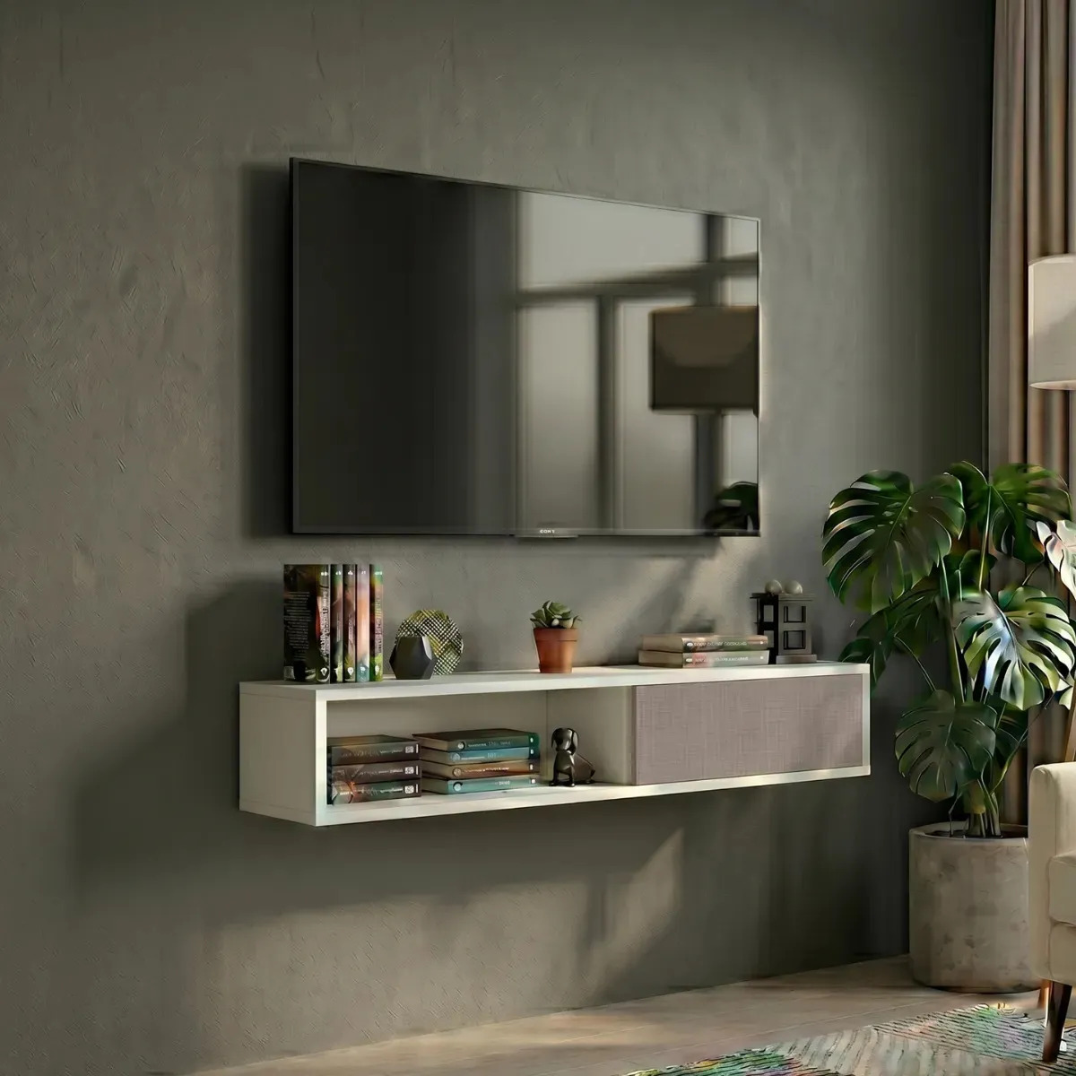 Floating Panel Stand 120 cm, Melamine