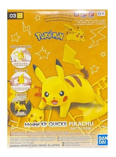 Maquete de Pokémon Pikachu Battle Pose Plamo No.03 - Bandai