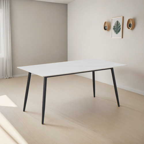 Juego Comedor Bulnes Neolith 120 Patas Negra + 4 Panama Negro Chenille Gris Oscuro