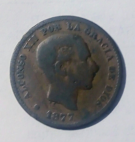 Moneda De España 5 Centimos 1877 Fine