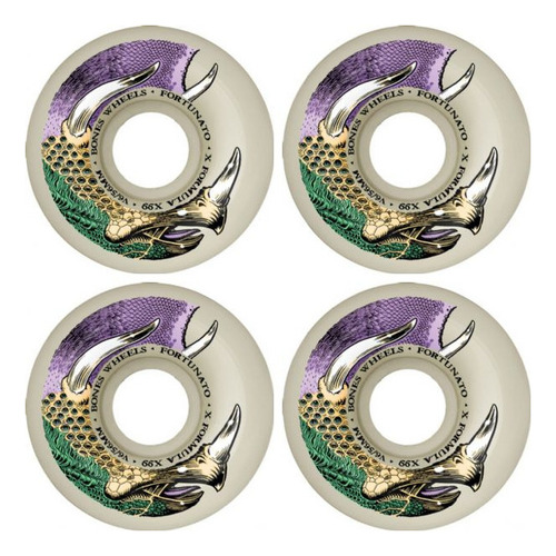 Ruedas Bones Fortunato Xf V6 Dino-sortas 56 Mm 99a Natural