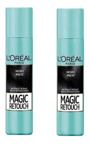 2 Pc L'oréal Paris Magic Retouch  Retocador De Raíces Negro