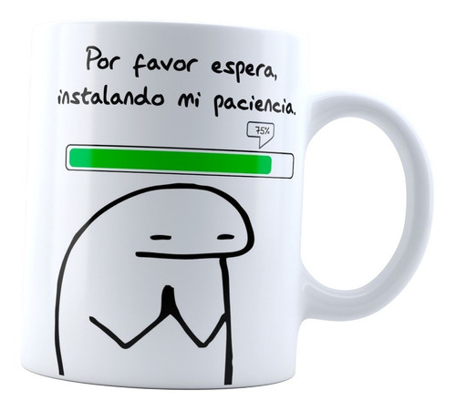 Taza Flork Cargando Paciencia Espere, Error Meme Divertido