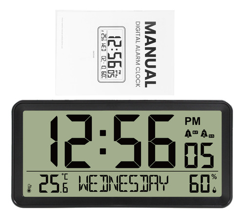 Reloj Despertador Digital Lcd.pilas Con Temperatura, Humed