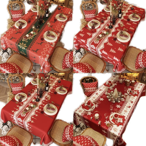 Mantel Navideño Recién Llegado Con Estampado Alegre Para Liv