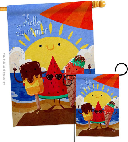 Colección De Adornos Summer Buddy Garden House Bandera Set D