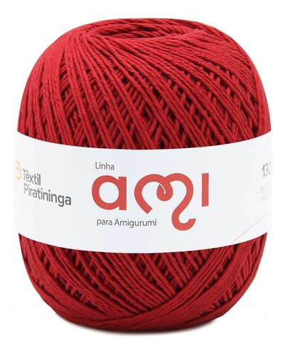 Linha Ami Para Amigurumi Têxtil Piratininga Com 250mts Cor 044- Vermelho