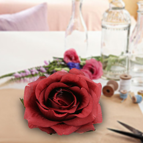 10 Piezas De Seda Artificial Brotes Rosas Cabezas Flores Diy