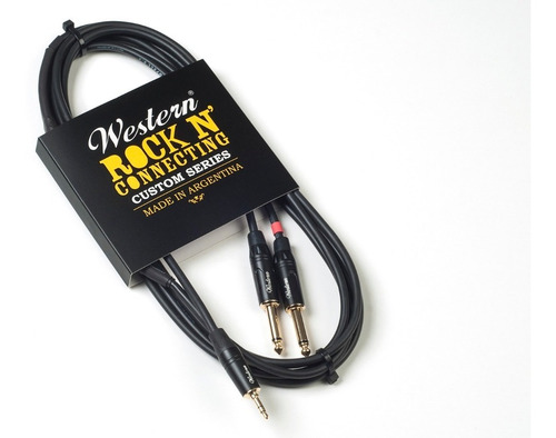 Imagen 3 de 3 de Cable Mini Plug Estéreo A 2 Plug Mono 3m Western Mini2p30
