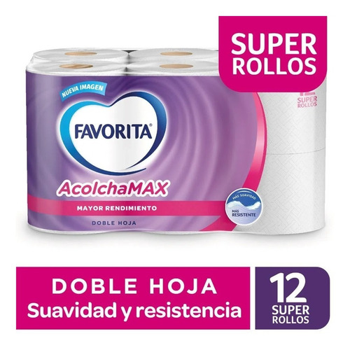 Papel Higiénico Favorita Acolchamax Doble Hoja 12 Un De 40 M