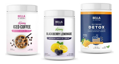 Bella All Natural 3 Skinny Products Coffee Lemonade Detox