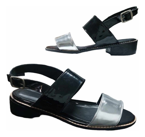 Sam123 Sandalias Base Talles Grandes Platy Negra Mujer 