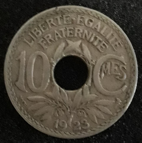 Moeda 10 Centimes Ano 1923 França