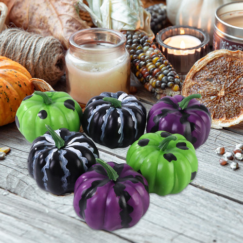 6 Piezas De Calabazas Artificiales Falsas Modelo De Mesa