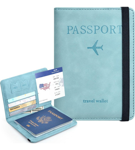2 Porta Pasaporte Documentos Funda Protectora Viaje Con Rfid