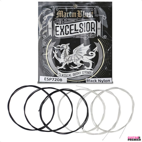 Encordado Clásica Esp720 Nylon Negro Capodastro Afinador Púa