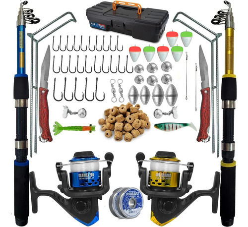 Vara De Pesca Completa 2 Vara 2 Molinete E Itens