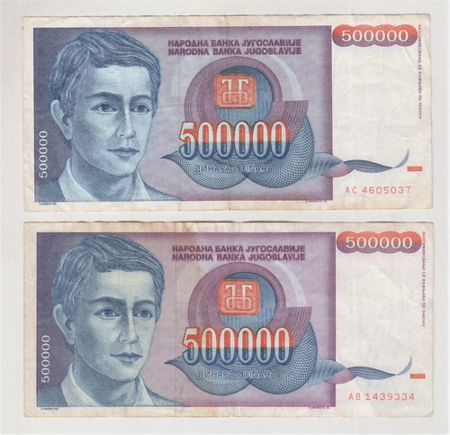 Billete Yugoslavia 500000 Dinara 1993 (c85)