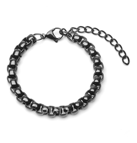 Pulsera Hombre - Pulsera Cadena Acero Negro - Pulsera Acero Quirúrgico - Pulseras Hombre - Brazalete Hombre