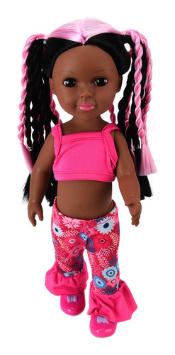 Disfraz De Muñeca Africana Para Niña, 14 Pulgadas, Color Neg