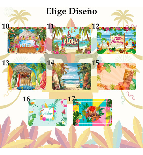 Mantelitos Reutilizables Fiesta Hawaiana 12 Pz