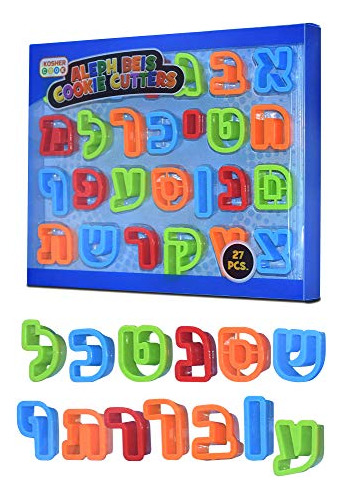 Juego De Cortadores De Galletas Aleph Bet, Plástico, Tamaño