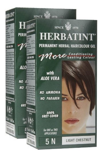 Herbatint Permanent Herbal Hair Color Gel, Light Chestnu