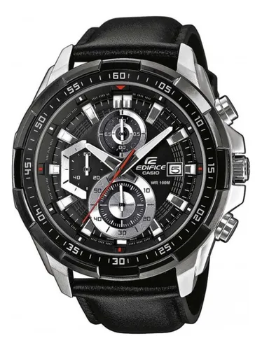 Reloj pulsera Casio Edifice EFR-539 de cuerpo color negro, analógico, para  hombre, fondo negro, con