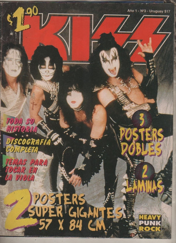 3 Posters Dobles De ** Kiss ** Heavy Rock  57 X 84 Año 1997