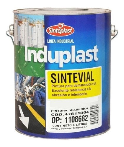 Sintevial Pintura Demarcacion Vial Blanco 4 L Sinteplast Mm